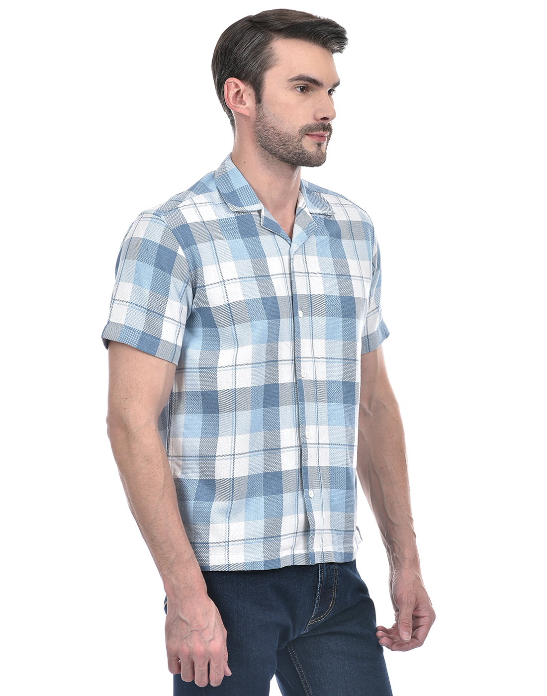 Numero Uno Men Checkered Blue Shirt
